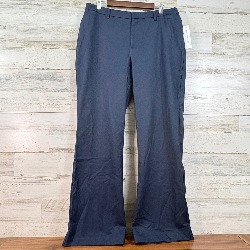 Coldwater Creek Whisper Flannel Trouser Navy Blue Bootcut Natural Fit Pants 16